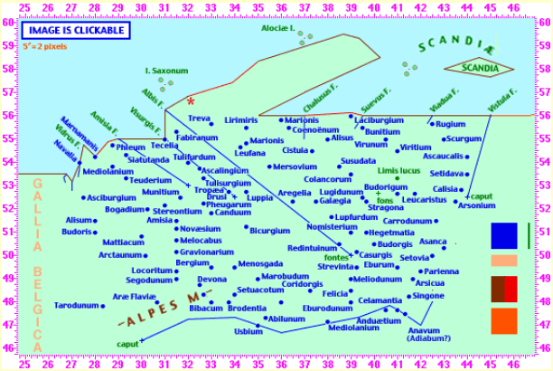 LacusCurtius • Ptolemy's Geography — Book II, Chapter 10 • D © William P. Thayer