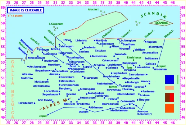 LacusCurtius • Ptolemy's Geography — Book II, Chapter 10 • D © William P. Thayer